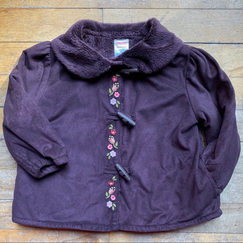 18-24 month embroidered toggle button coat